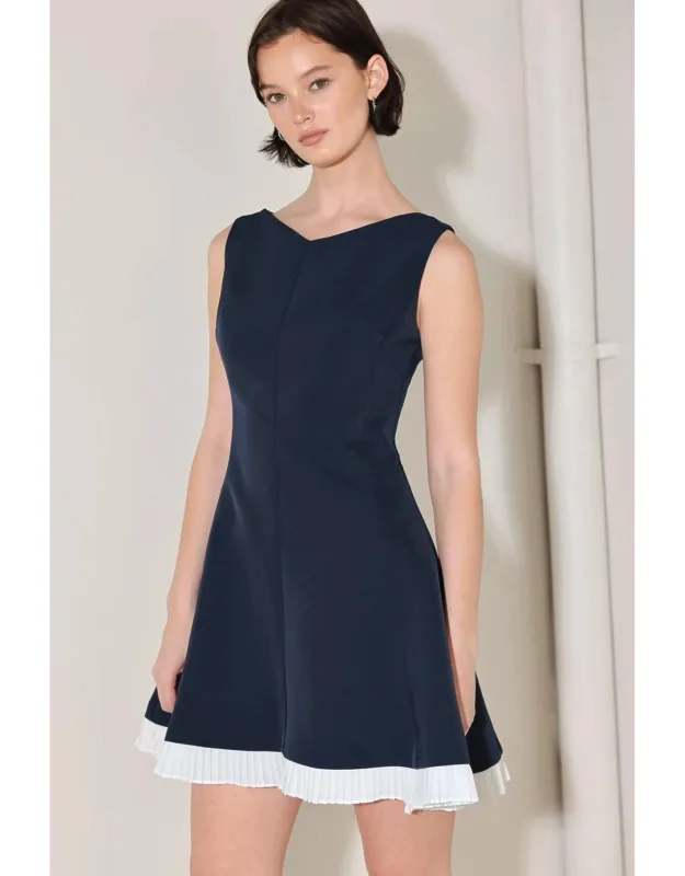 Sweet Escape Woven Mini Dress With V Neckline And Circle Skirt