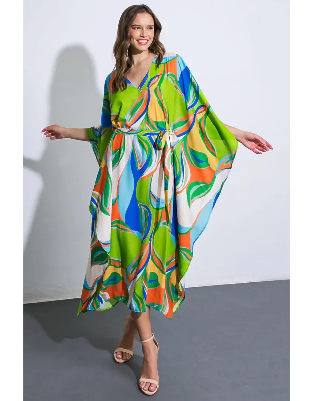 A Beautiful Sight Woven Kaftan Dress