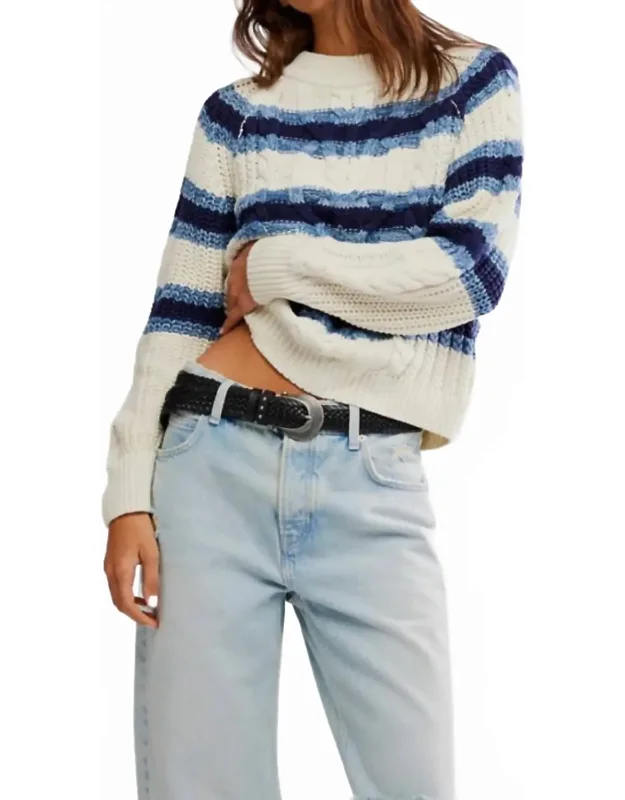 Cable Striped Pullover