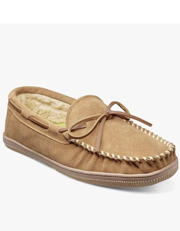 Cozy Moc Toe Tie Slippers
