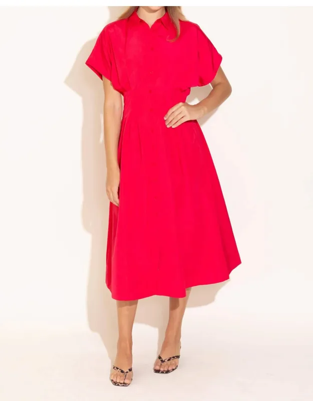 Becca Dress With Short Sleeves And Button-front Closure