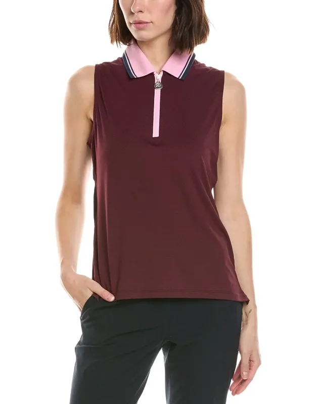Avery Ribbed Polo Collar Top