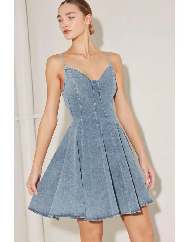 Summer Heartbeat Denim Mini Dress