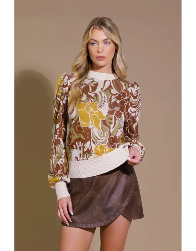 Keeping Tabs Jacquard Pullover Sweater