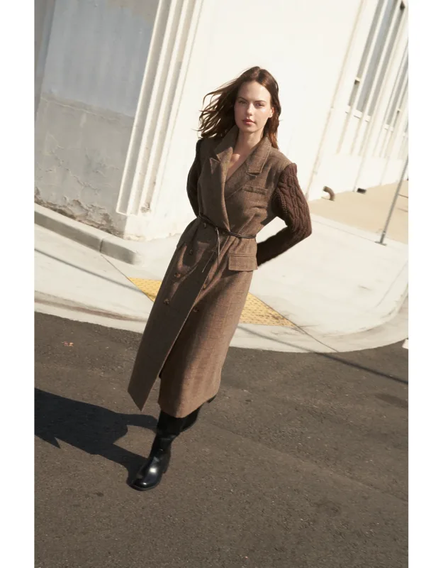 Heritage Woven Midi Coat
