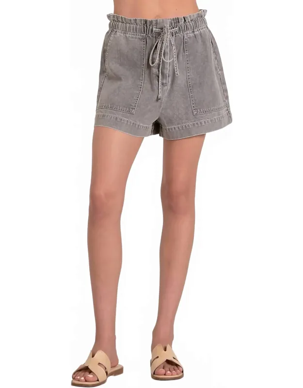 Drawstring Jean Shorts