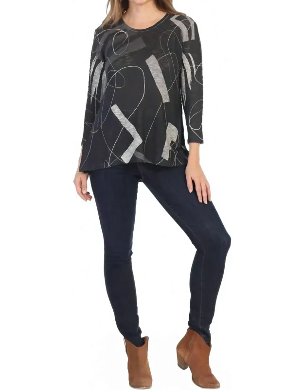 Contours Sweater Knit High Low Slit Top