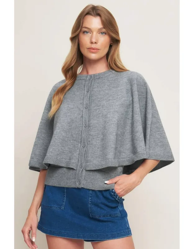Misty Shawl Capelet Sweater