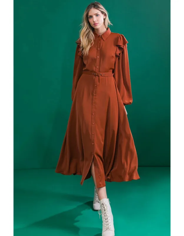 Tier Elegance Woven Midi Dress