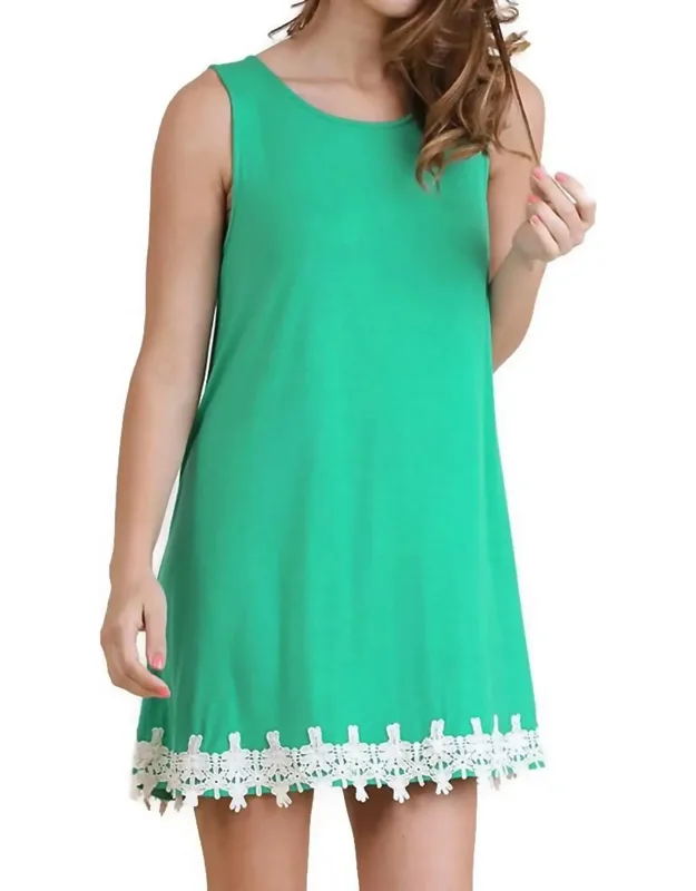 Cutout Back Crochet Hem Dress