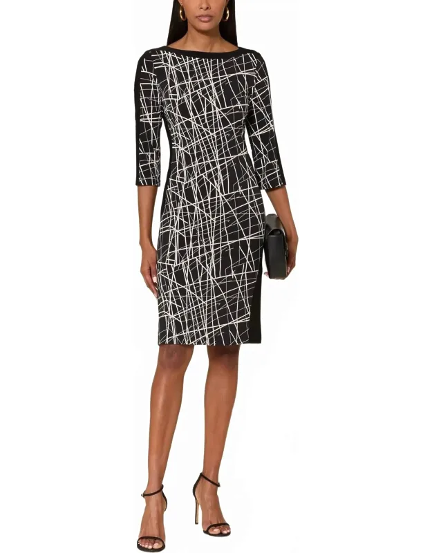 Abstract Lines Sheath Dress