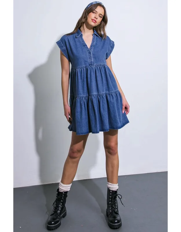 Twill Mini Dress