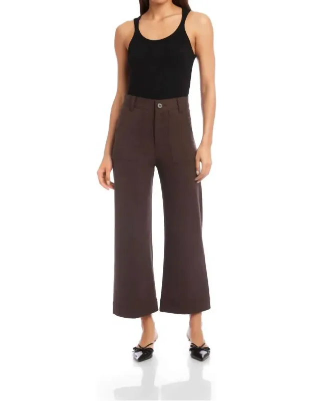 Rylee Crop Pants With Relaxed Fit And High-rise Waist