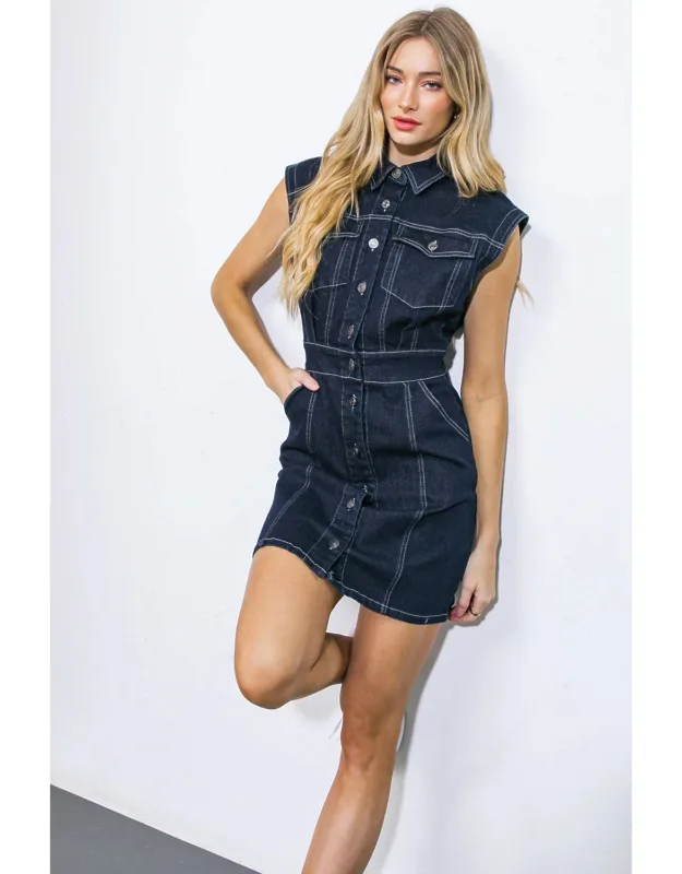 Glam Denim Mini Dress