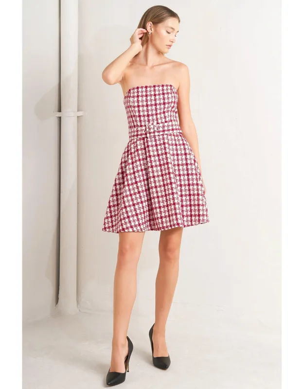 Check Tweed Mini Dress