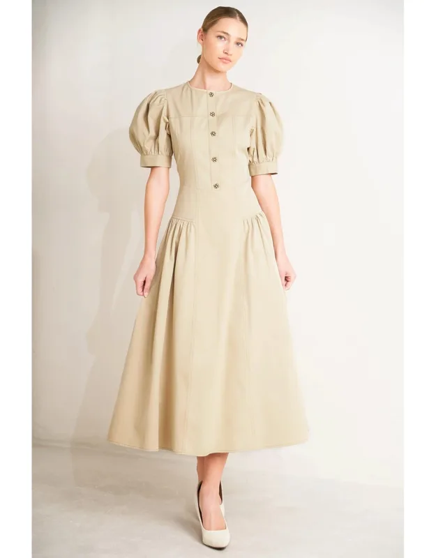 Understated Icon Woven Midi Dress