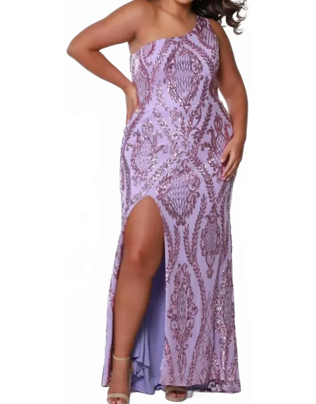 One Shoulder Sequin Sheath Dress