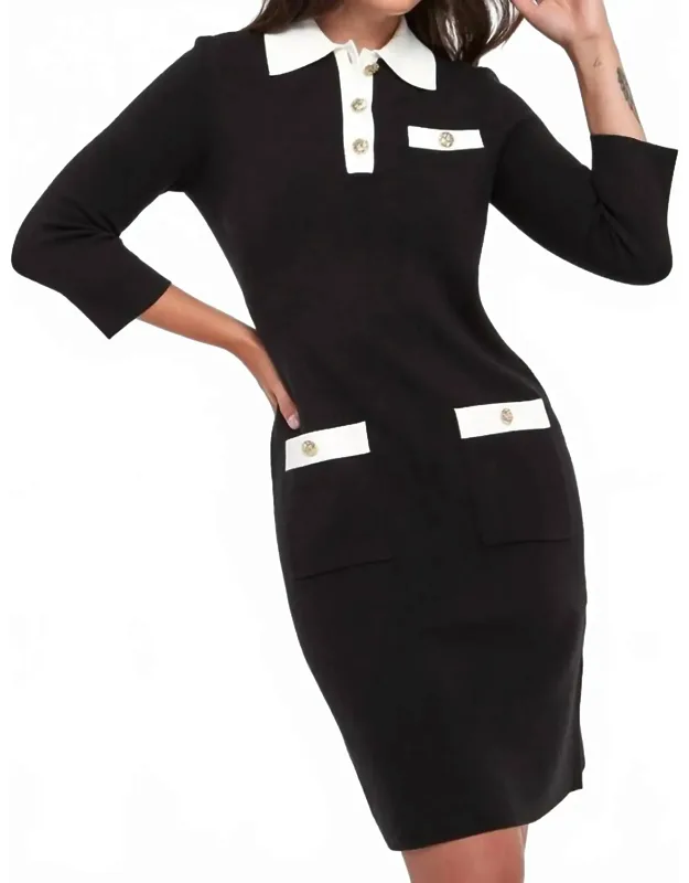 3/4 Sleeve Knit Mini Dress