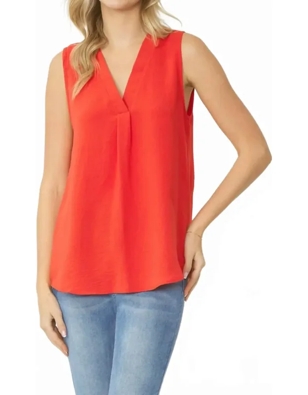 Sleeveless V-neck Top