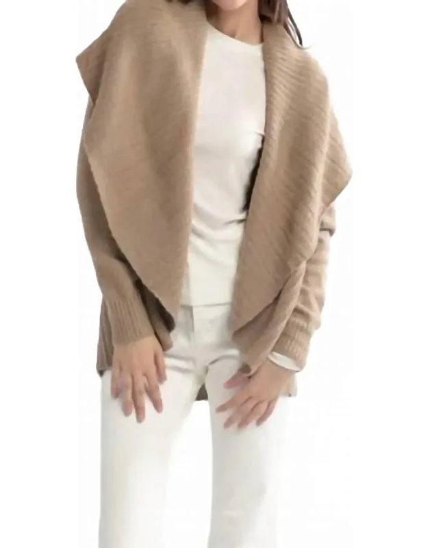 Pleats Shawl Cardigan
