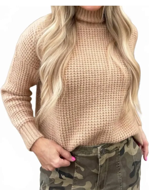 Knitted Sweater With High Collar