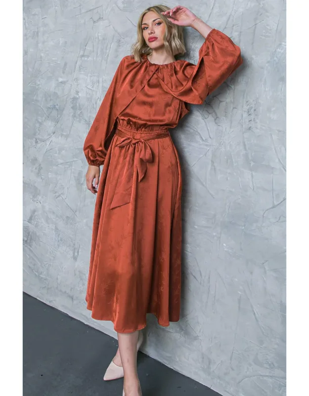 Progress Over Perfection Satin Midi Dress