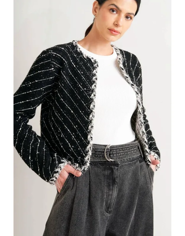 Linear Sweater Knit Jacket