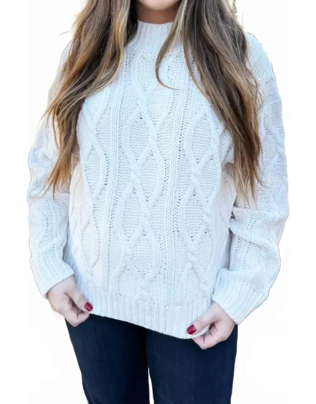 Cable Knit Crew Neck Sweater