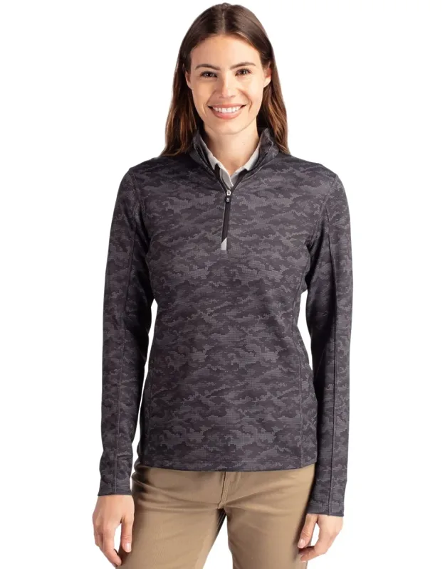 Traverse Camo Print Stretch Quarter Zip Pullover Jacket