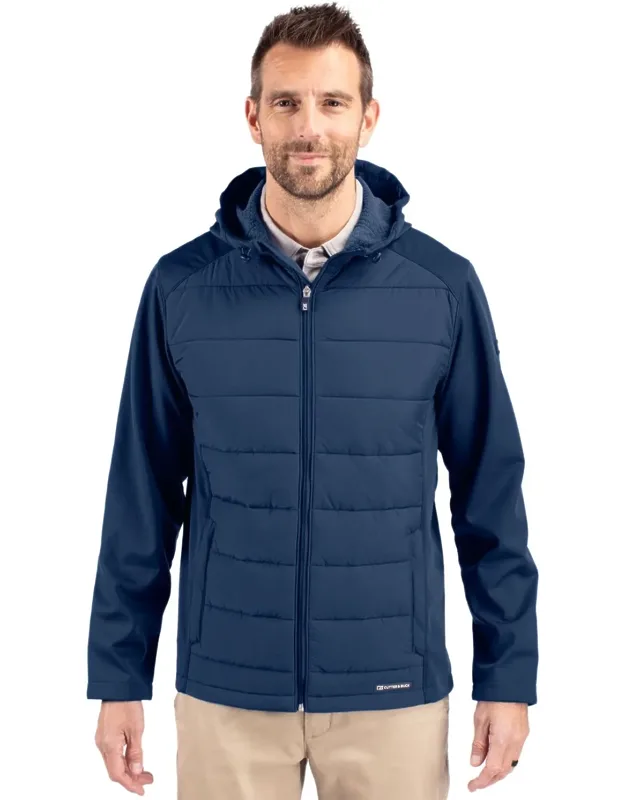 Evoke Hybrid Softshell Recycled Full Zip Hooded Jacket