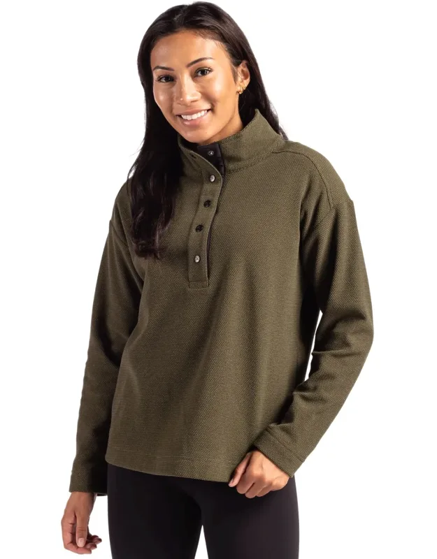 Hunts Point Eco Textured Fleece Recycled Snap Pullover