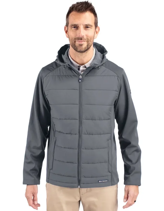 Evoke Hybrid Softshell Recycled Full Zip Hooded Jacket