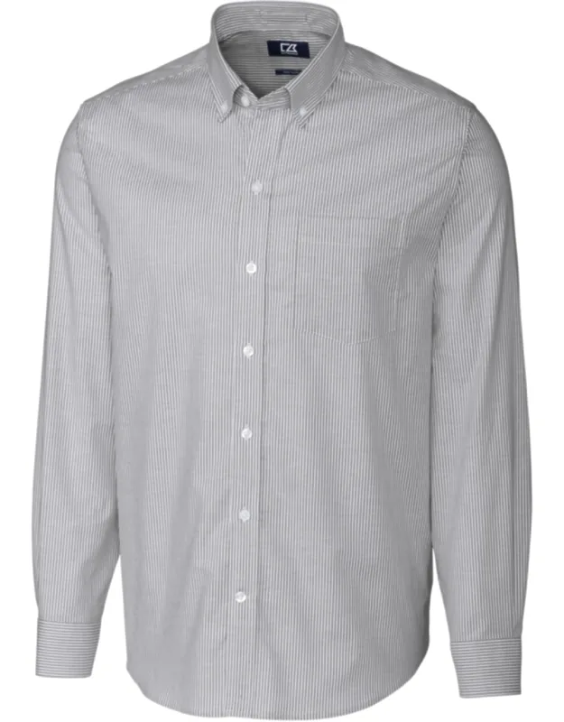 Stretch Oxford Stripe Long Sleeve Dress Shirt