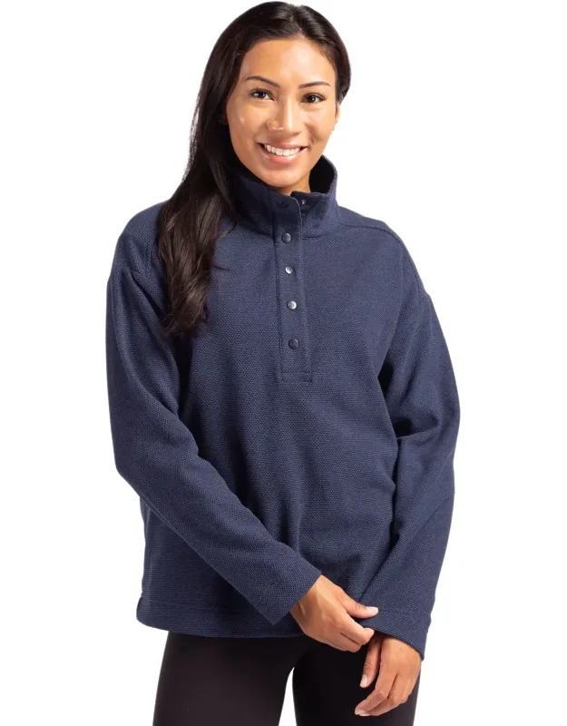 Hunts Point Eco Textured Fleece Recycled Snap Pullover