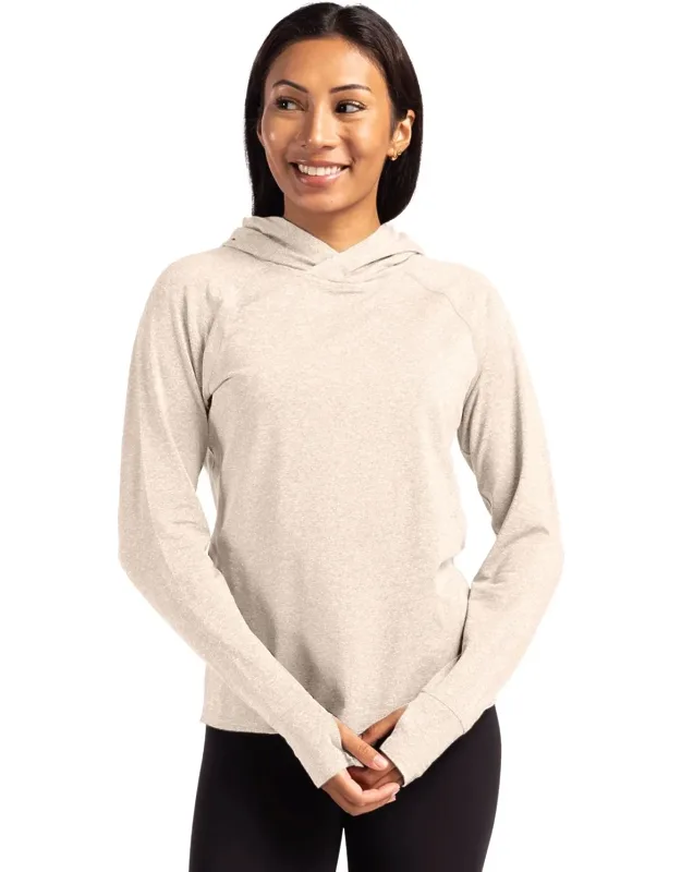 Adapt Knit Recycled Heathered Hooded Pullover - Upf 50+ Uv Sun Protection, Moisture Wicking