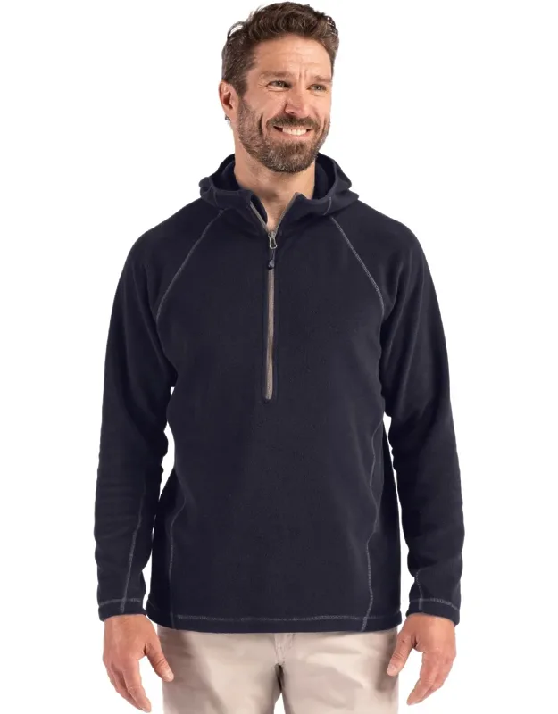 Powder Recycled Fleece Half Zip Hooded Pullover