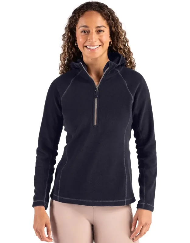 Recycled Fleece Half Zip Hooded Pullover