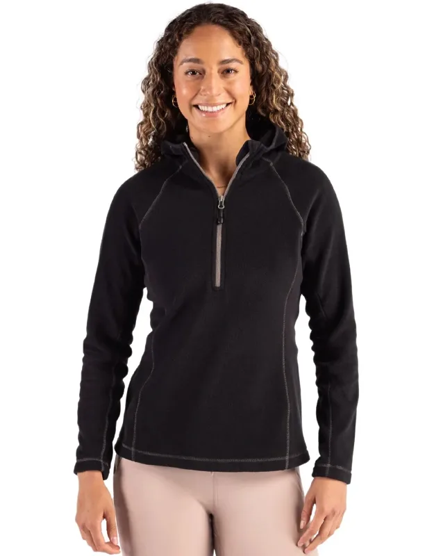 Powder Recycled Fleece Half Zip Hooded Pullover