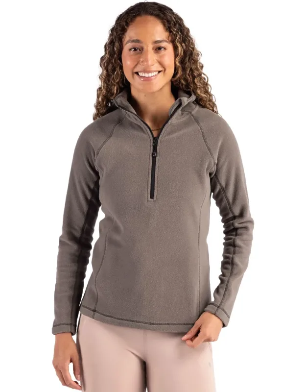 Powder Recycled Fleece Half Zip Hooded Pullover