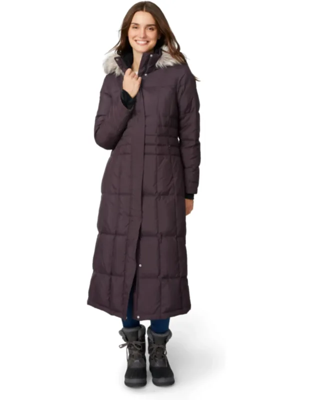 Free Country Full Length Splendor Down Jacket With Cozy Down Insulation And Water-resistant Shell