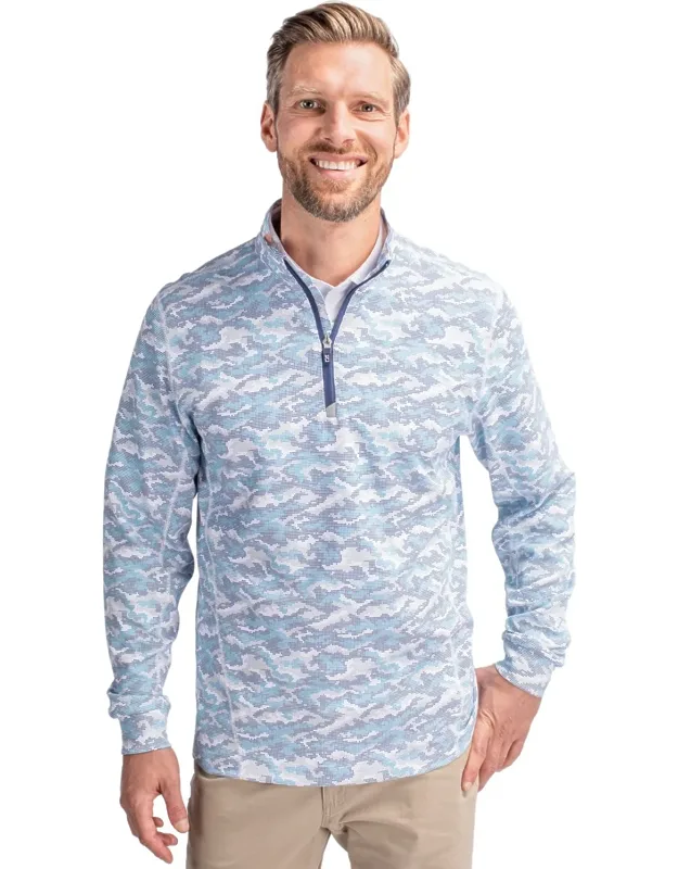 Traverse Camo Print Stretch Quarter Zip Pullover Jacket