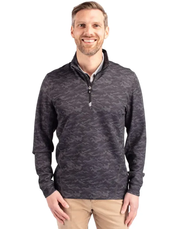 Traverse Camo Print Stretch Quarter Zip Pullover Jacket