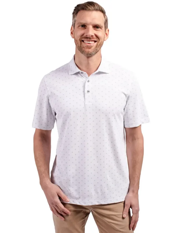 Virtue Eco Pique Tile Print Recycled Polo Shirt