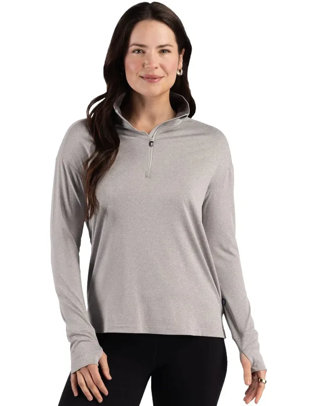 Cutter & Buck Forge Recycled Four-way Stretch Quarter Zip Pullover With Moisture-wicking Technology And Upf 50+ Protection