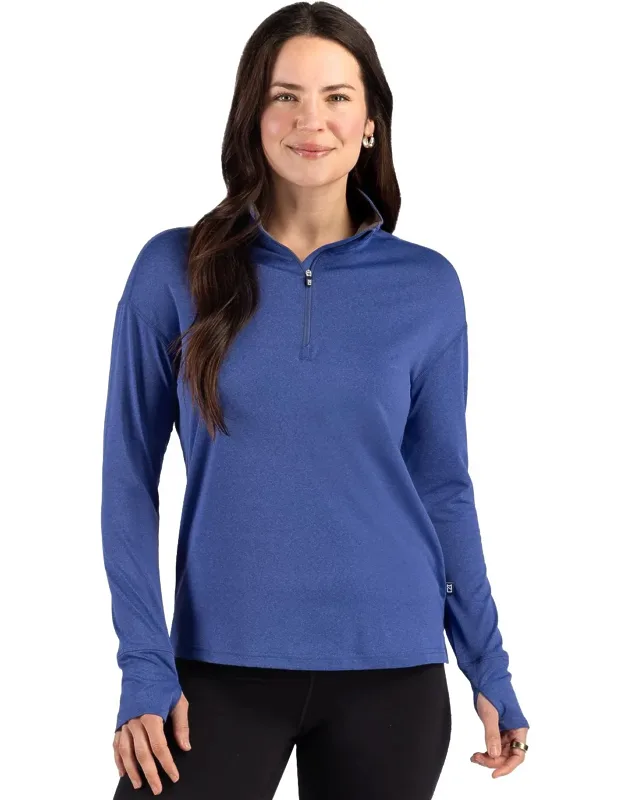 Cutter & Buck Forge Recycled Four-way Stretch Quarter Zip Pullover With Moisture-wicking Technology And Upf 50+ Protection