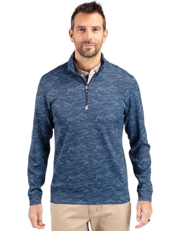 Traverse Camo Print Stretch Quarter Zip Pullover Jacket