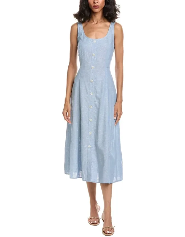 Linen-blend Tank Midi Dress