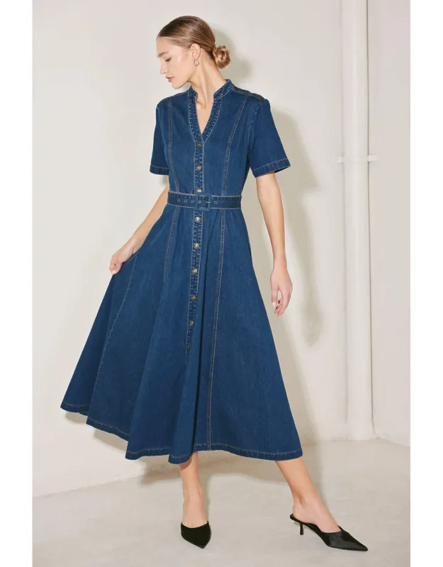 Saturn Street Denim Midi Dress