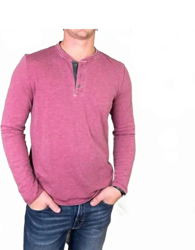 Chatham Burnout Long Sleeve Slub Henley Tee