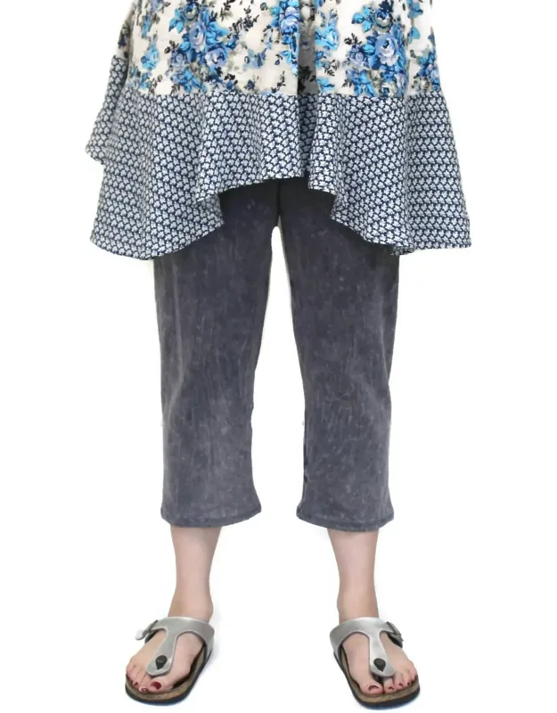 Mineral Washed Cotton Capri Pants